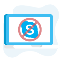 Skype-blockerad laptop