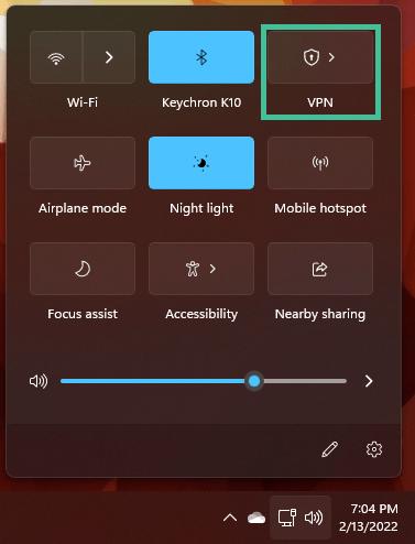 Screenshot of Windows 11, Quick taskbar settings